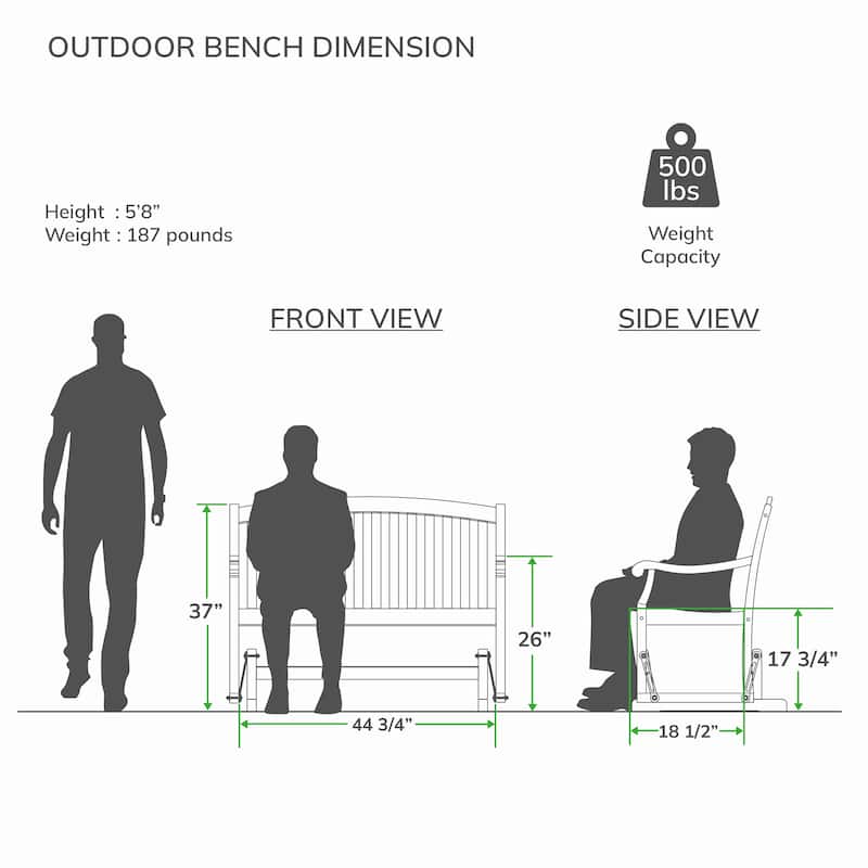 Cambridge Casual Sherwood Teak Wood Outdoor Glider Bench