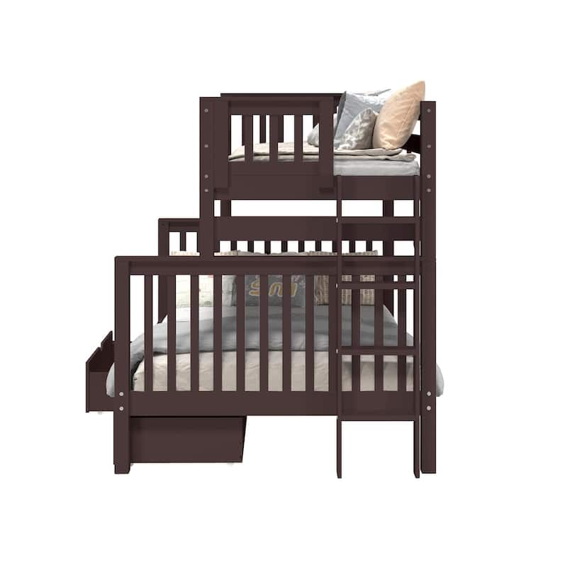 Taylor & Olive Trillium Twin over Full Bunk Bed, 2 Drawers