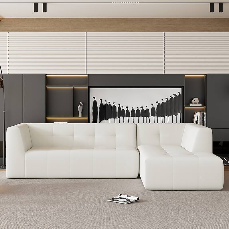 2PCS Modular Combination Sofa Set,Living Room Sectional Sofa Couch - Beige