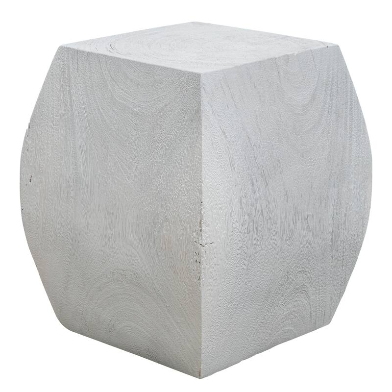 Wooden Square Top Accent Stool - 17" - Cream