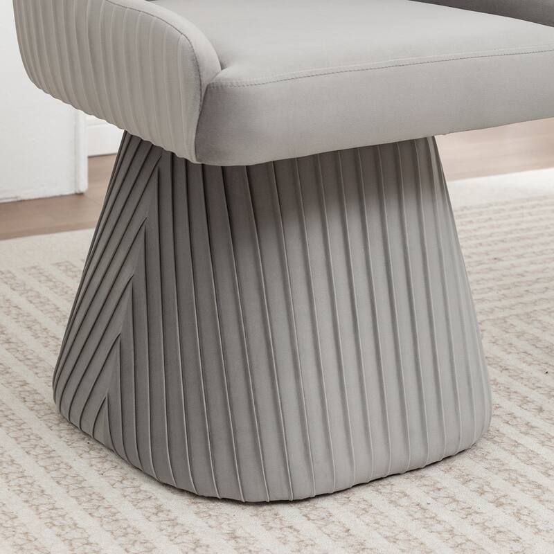 SEYNAR Modern Velvet 360 Degree Swivel Armless Dining chair Set of 2