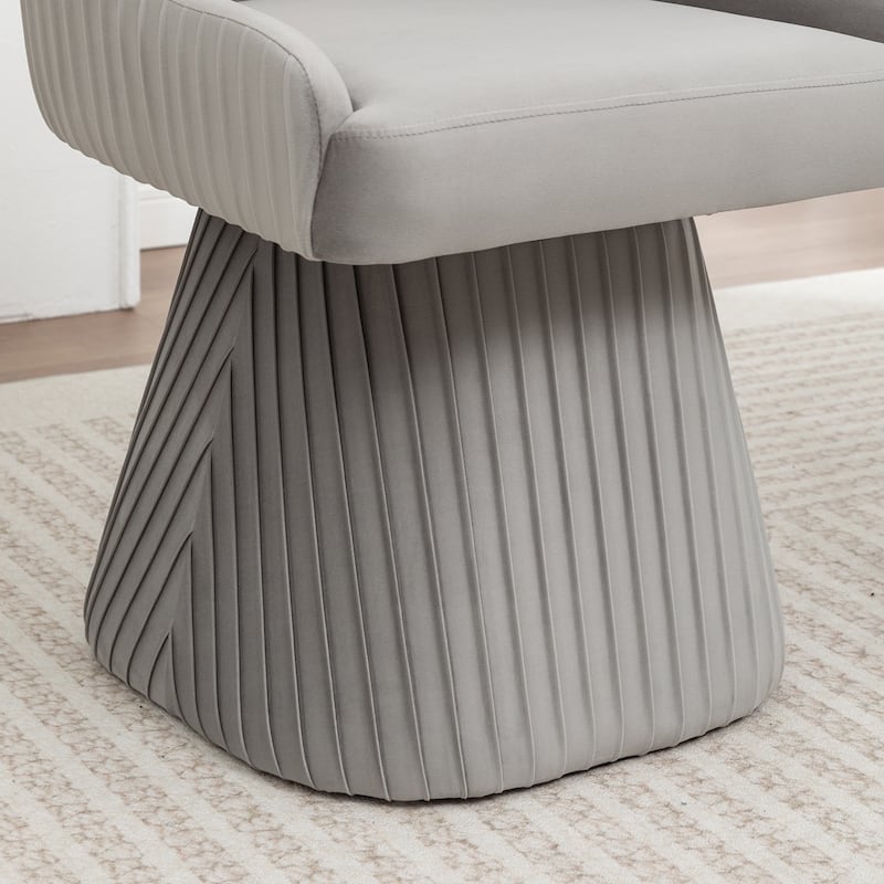 SEYNAR Modern Velvet 360 Degree Swivel Armless Dining chair Set of 6