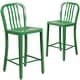 preview thumbnail 95 of 116, 2 Pack 24'' High Metal Indoor-Outdoor Counter Height Stool w/ Vertical Slat Back