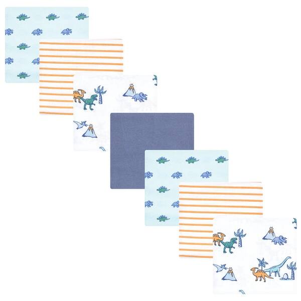 slide 1 of 1, Hudson Baby Cotton Poly Flannel Receiving Blankets Bundle, Pastel Dino, One Size - Pastel Dino - One Size One Size - Pastel Dino