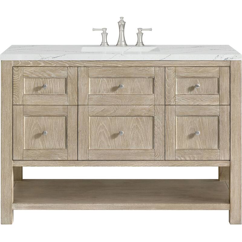 James Martin Vanities 330-V48-FENC Breckenridge 48" Free Standing - Whitewashed Oak