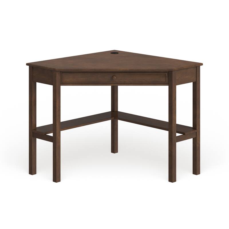 SEI Furniture Crescent Espresso Wood Corner Computer Desk