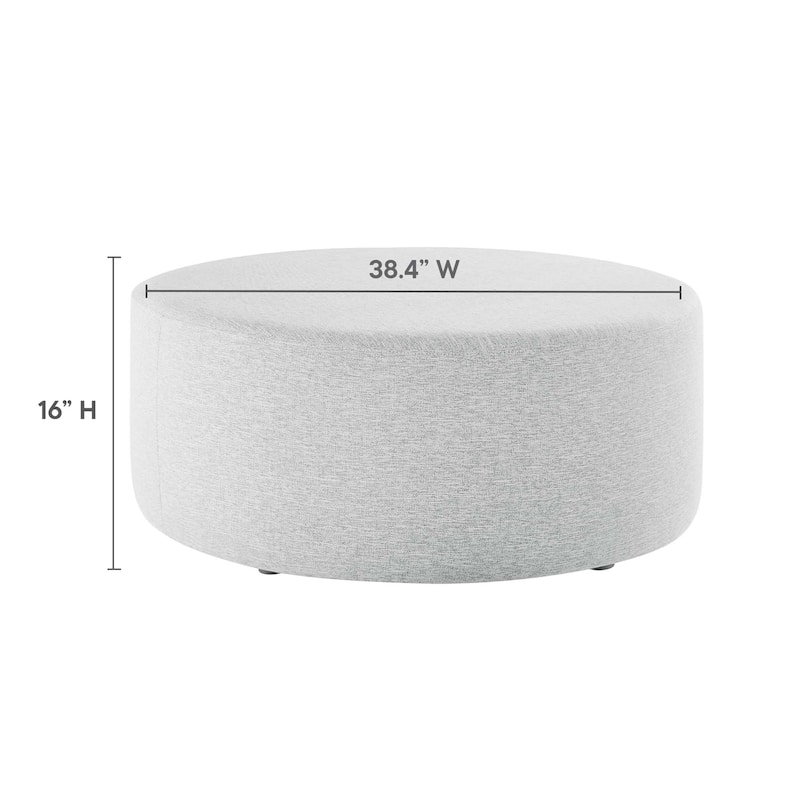 Callum 16"/23"/29"/38" Round Woven Heathered Fabric Upholstered Ottoman
