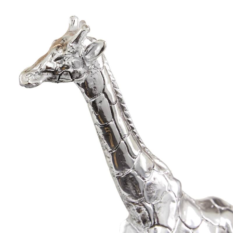 Polystone Safari Animals Sculpture - Silver - Roche River Decor