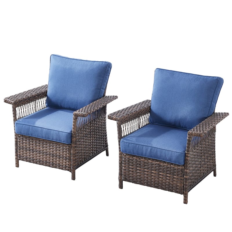 Gymojoy Outdoor Sofa, Club Chairs, Coffee Table and Ottomans Set of 7