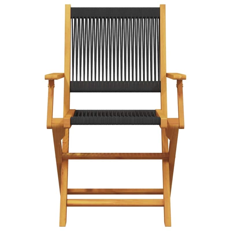 vidaXL Bistro Set Black Solid acacia wood, Polypropylene Compact