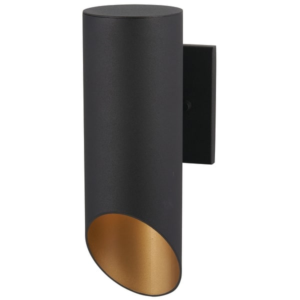 slide 2 of 7, The Great Outdoors Pineview Slope Single Light 12-1/2" Tall Outdoor Black / Gold