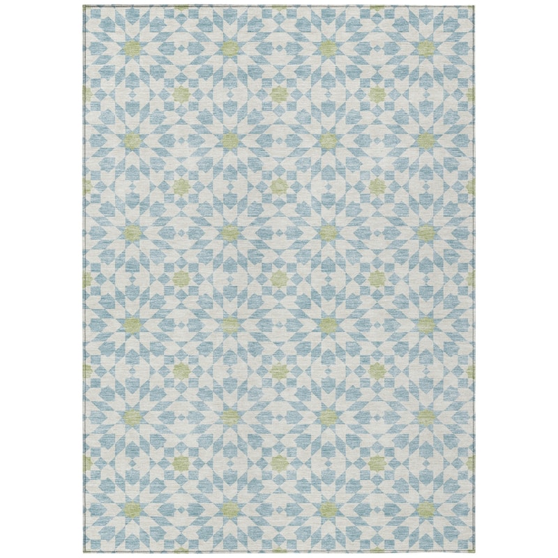 HomeRoots Floral Medallion Transitional Rectangle Outdoor Rug