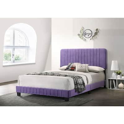 Purple Upholstered Full Bed with Bold Finish and Sturdy Frame, Stylish Bedroom Furniture for Contemporary Homes