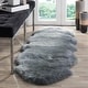 preview thumbnail 49 of 96, SAFAVIEH Handmade Natural Sheepskin Leanca 3.4-inch Thick Rug 2' x 6' Runner - Steel Blue