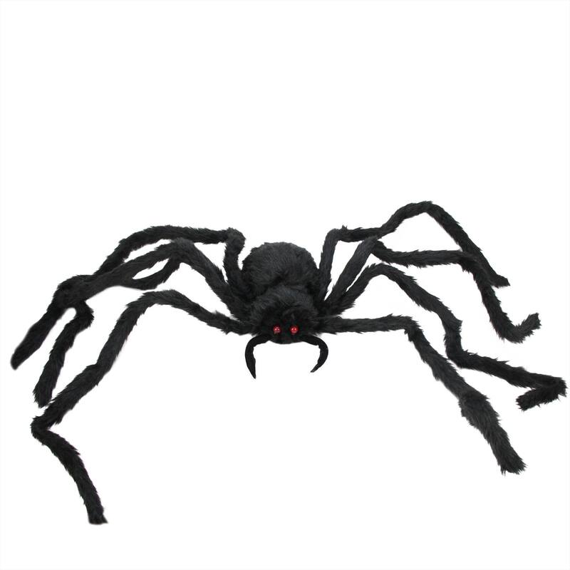 48" Black Spider with LED Flashing Eyes Halloween Decoration