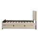 preview thumbnail 5 of 9, Twin Upholstered Platform Bed with Pull-Out Trundle, Velvet Frame with Sturdy Slats