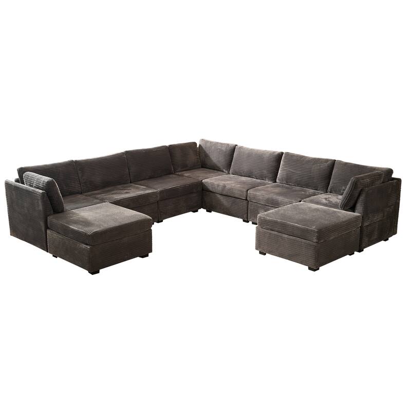 OVIOS Modern L-Shaped Fabric Sofa​