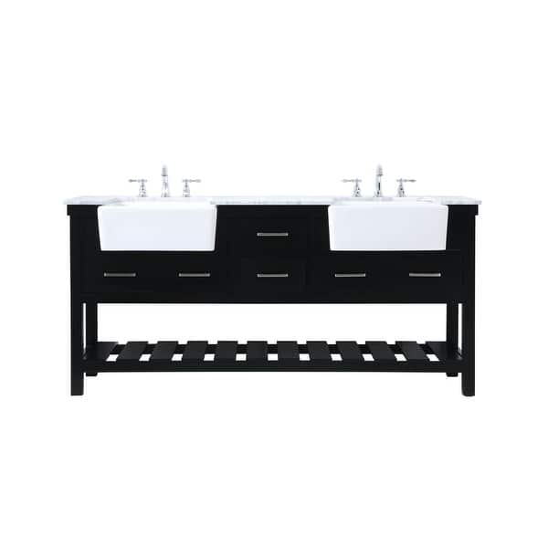 slide 1 of 1, Elegant Lighting VF60172D Clement 72" Free Standing Double Basin Black - Anthracite Finish