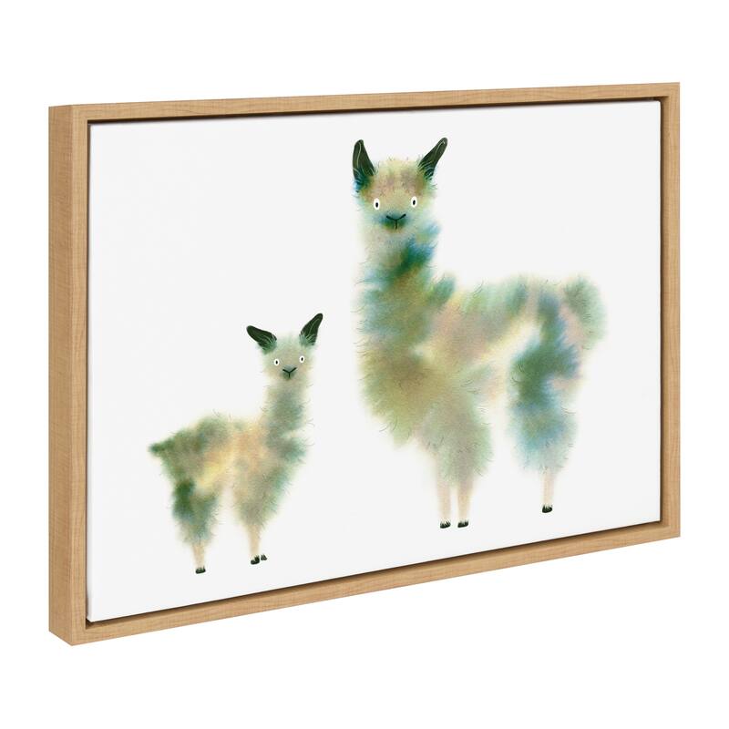 Kate and Laurel Sylvie Animal Fluffs Framed Canvas by Faryn Hughes - 18x24 - Natural