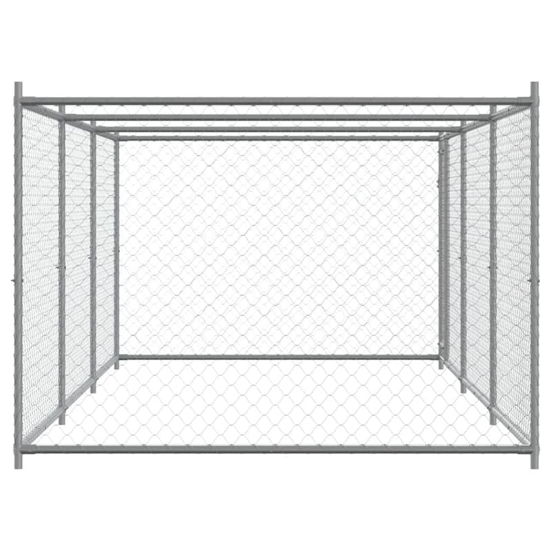 vidaXL Dog Cage Grey Galvanized Steel Durable Dog Cage