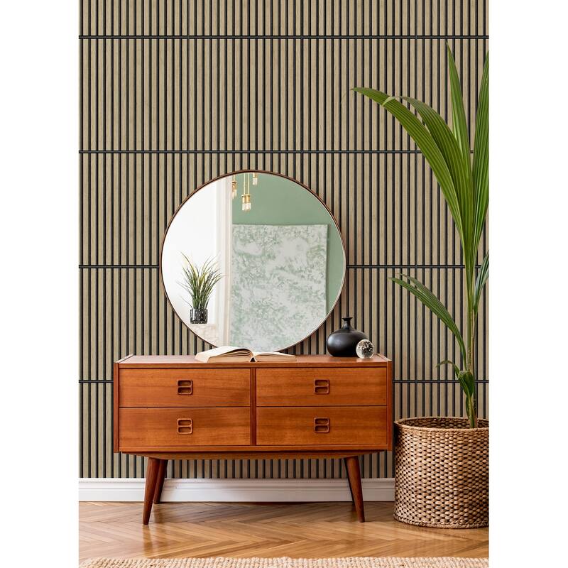 WallPops Acoustic Slat Wood Tile Natural Wall Panels