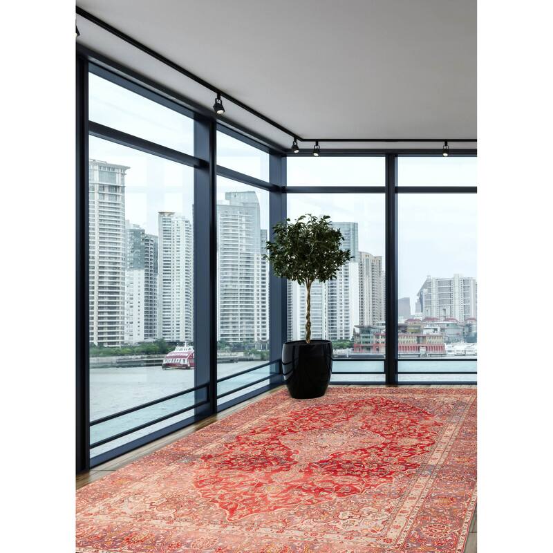 ECARPETGALLERY Hand-knotted Antalya Vintage Red Wool Rug - 8'11 x 12'5