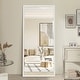 preview thumbnail 15 of 21, 71''×31'' Silver Full-Length LED Mirror with Imitation Wood Frame and Hooks, for Bedroom, Living Room, Bathroom