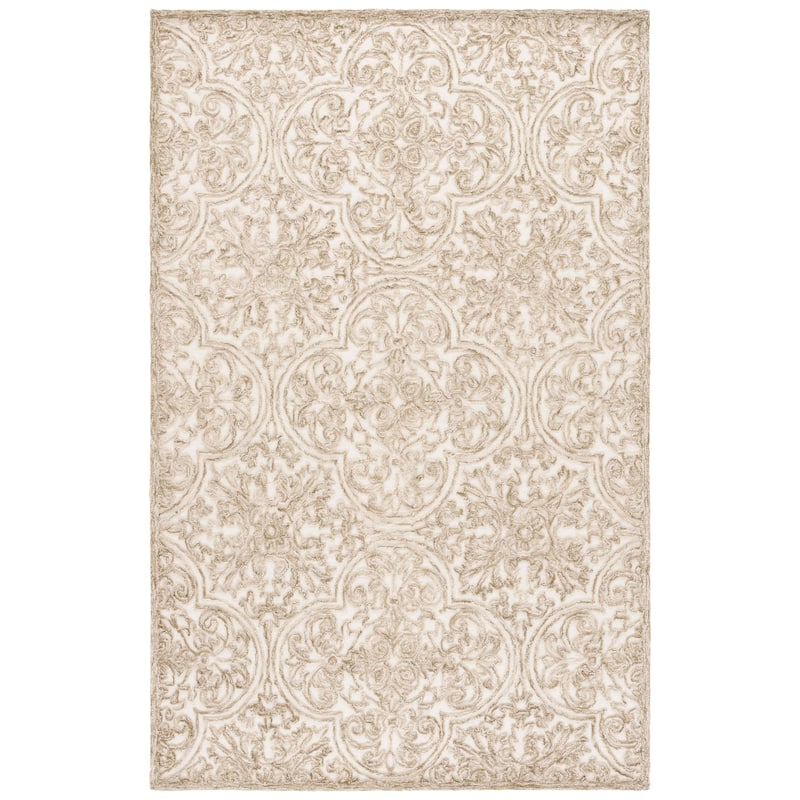Martha Stewart by SAFAVIEH Handmade Leopolda Wool Rug - 4' x 6' - Ivory/Sage