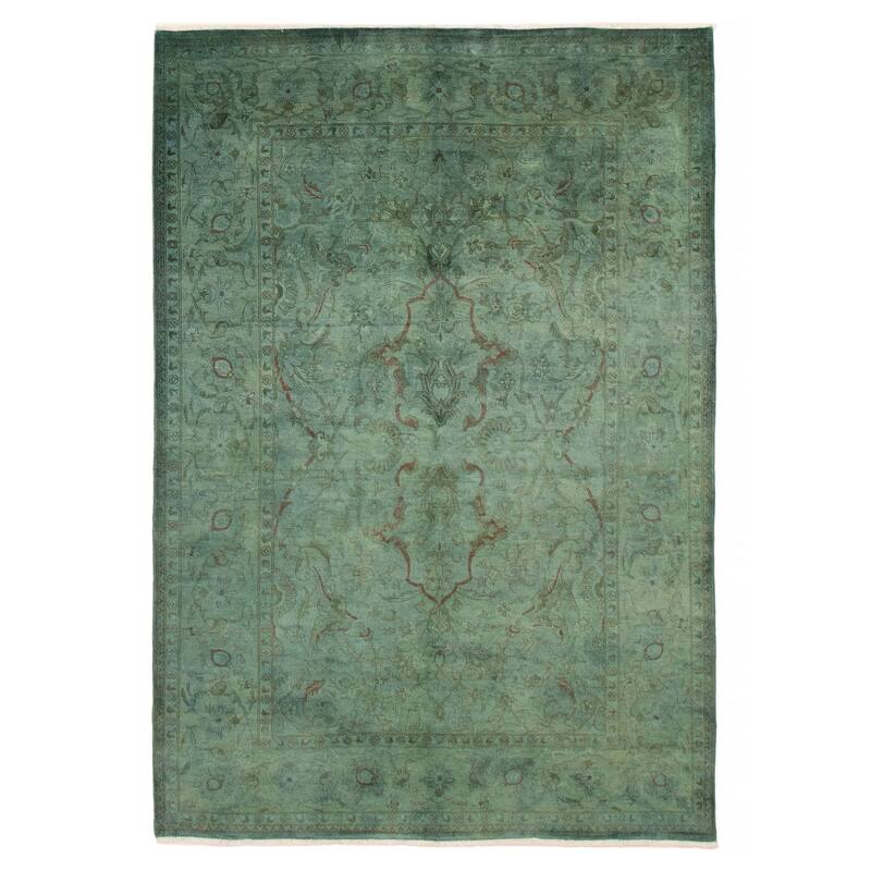 ECARPETGALLERY Hand-knotted Vibrance Teal Wool Rug - 5'11 x 8'8 - Teal - 5'11 x 8'8
