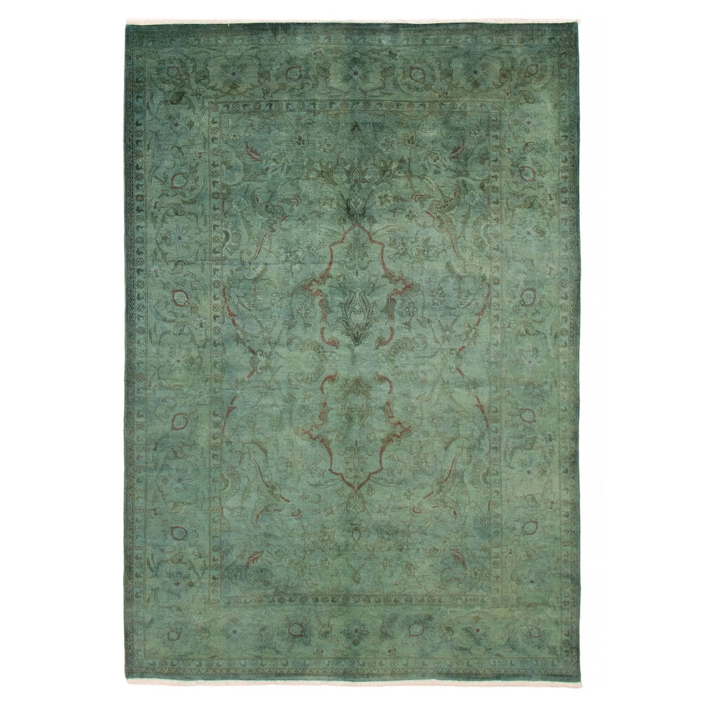ECARPETGALLERY Hand-knotted Vibrance Teal Wool Rug - 5'11 x 8'8