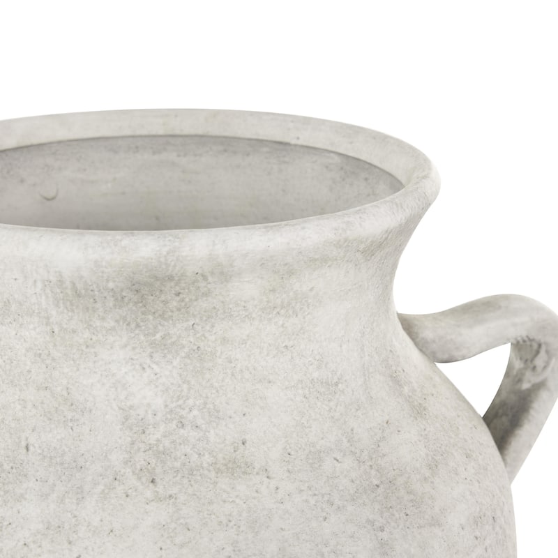 Ceramic Antique Style Textured Vase with Handles - Copper or White - Roche River Decor