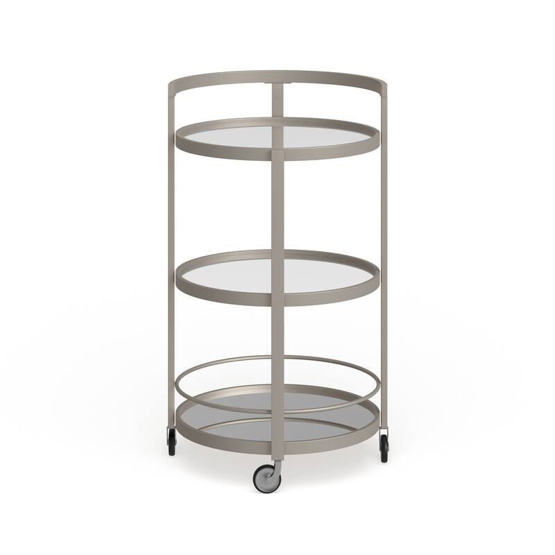 Silver Orchid Carmen Mirrored Bar Cart