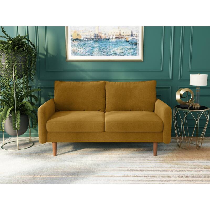 58'' Velvet Square Arm Loveseat - Ginger