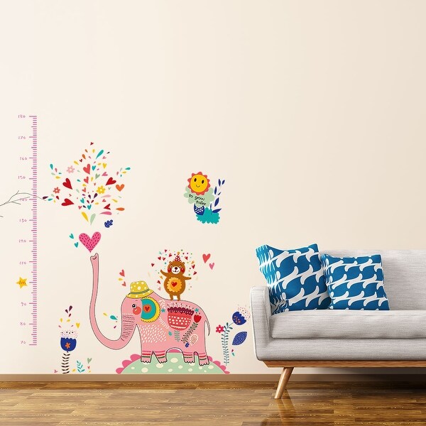 Shop 180cm Colorful Elephant Height Chart Wall Stickers Artificial Decal For Growing Overstock 29527084