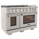 preview thumbnail 51 of 63, Professional 48 in. 6.7 cu. ft. Double Oven Natural Gas Range with 25K Power Burner, Convection Oven in Stainless Steel