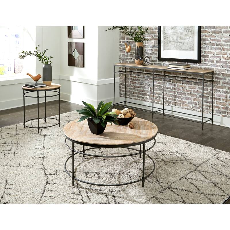 Fenway 74" Mango Solid Wood and Metal Sofa Console Table - 74 inches long x 14 inches wide x 35.5 inches high