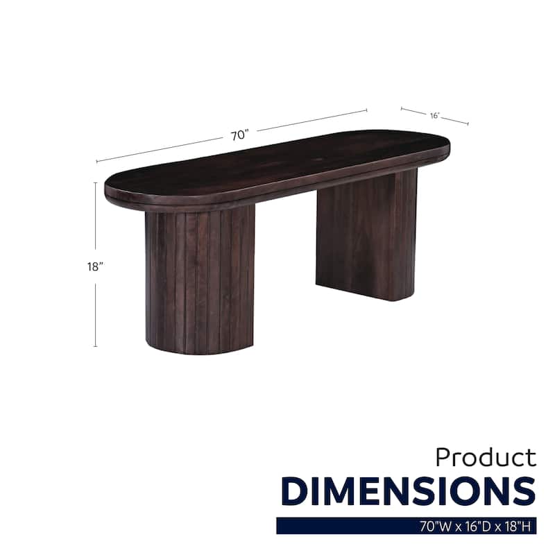 Stearns & Foster Geneva Brown Mango Wood Oval Dining Bench