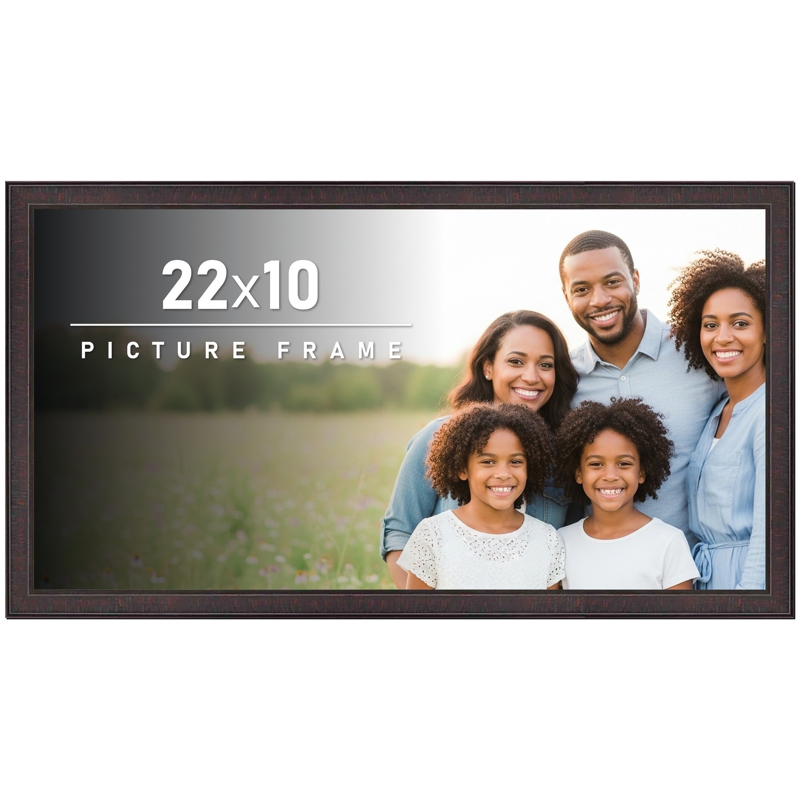 22x10 Frame Brown Solid Wood Picture Frame - Complete Modern Photo