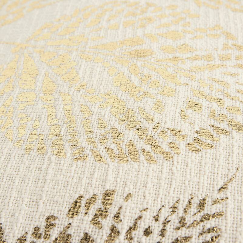 Ivory / Gold Leaf Texture Throw Pillow