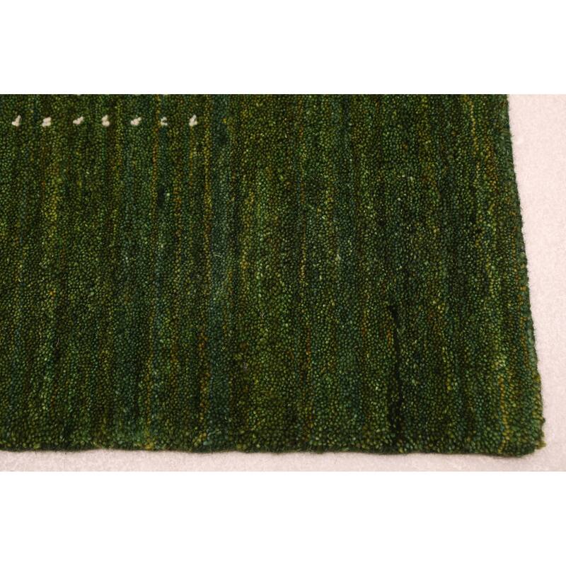 ECARPETGALLERY Hand Loomed Kashkuli Gabbeh Green Wool Rug - 5'0 x 7'11