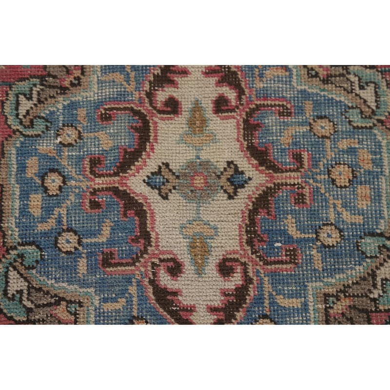 Pink Tabriz Vintage Persian Rug Hand-Knotted Wool Carpet - 8'3" x 10'10"