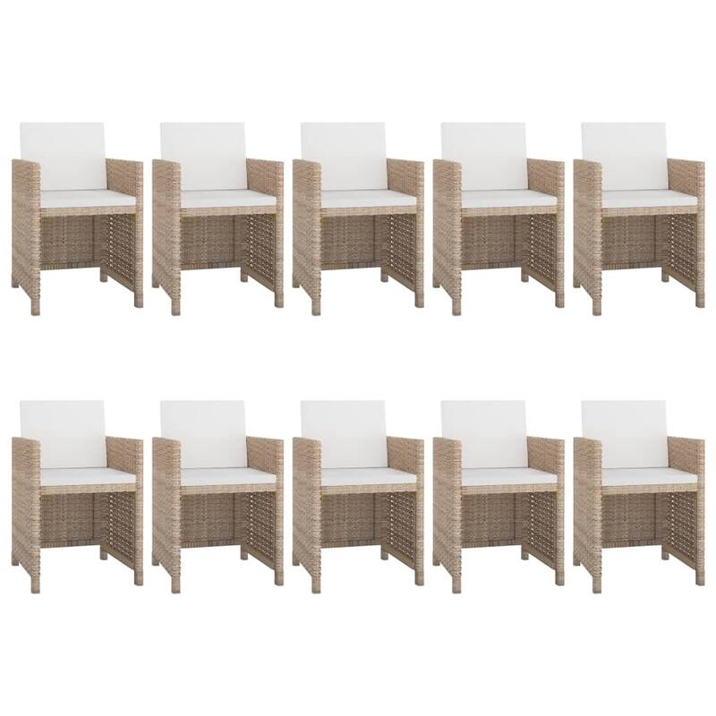 vidaXL Patio Furniture Set Outdoor Table and Chair Dining Set Poly Rattan