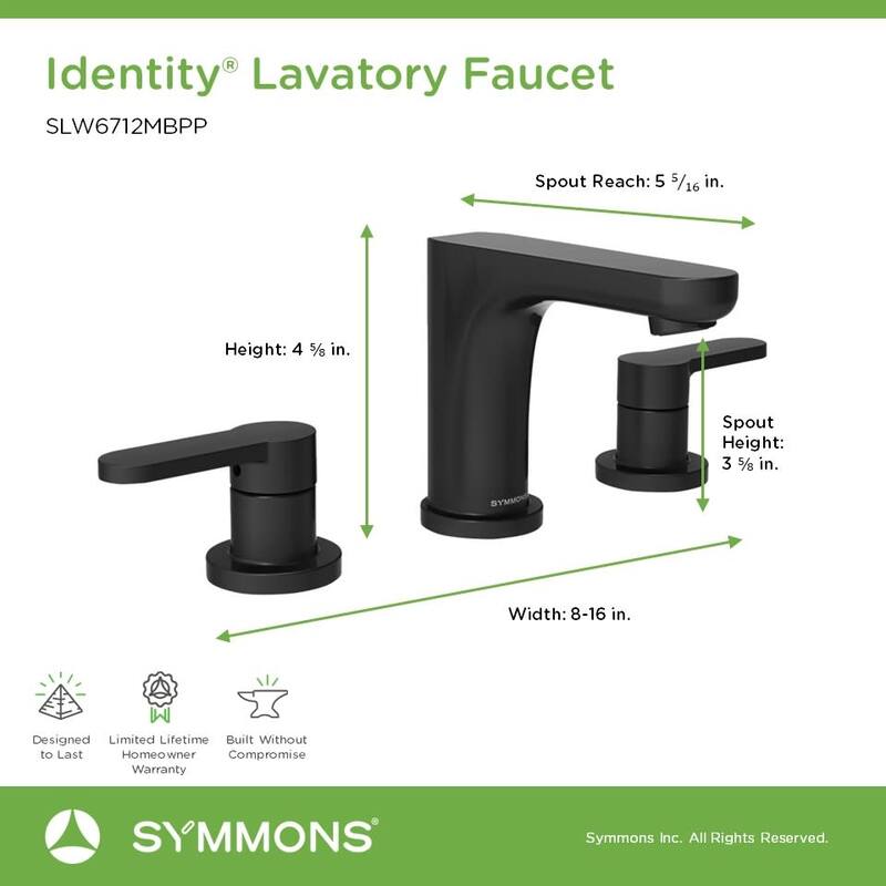 Symmons SLW6712PP Identity 1.0 GPM Widespread Bathroom Faucet with