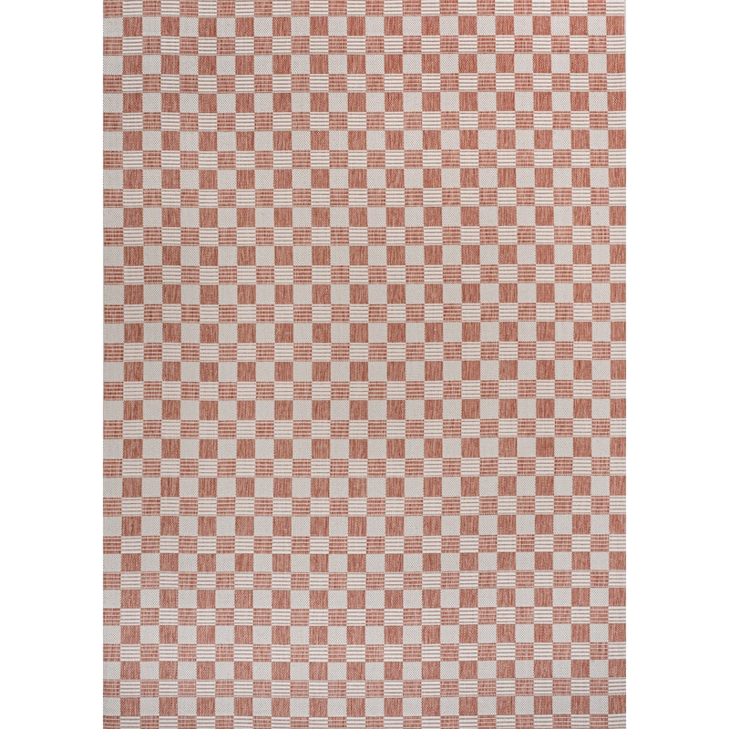 JONATHAN Y Maribel Traditional Cottage Checkerboard Green/Cream Indoor/Outdoor Area Rug - 3 X 5 - Salmon/Cream