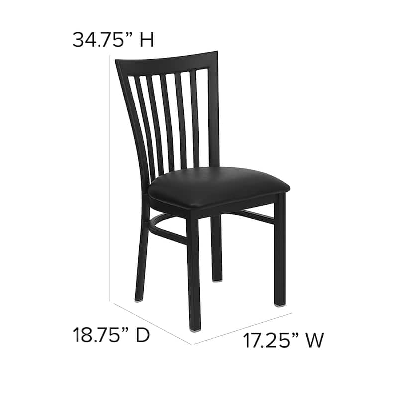 School House Back Metal Restaurant Chair - 17.25"W x 18.75"D x 34.75"H - 17.25"W x 18.75"D x 34.75"H