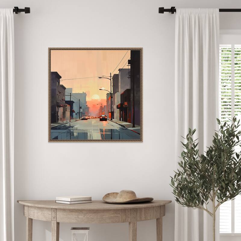 Abstract Citiscape by Tradelink inhouse artist Framed Canvas Wall Art Print