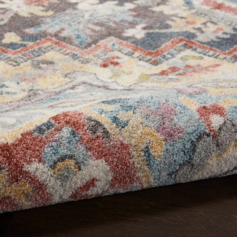 Nourison Juniper Persian Farmhouse Medallion Multicolored Area Rug