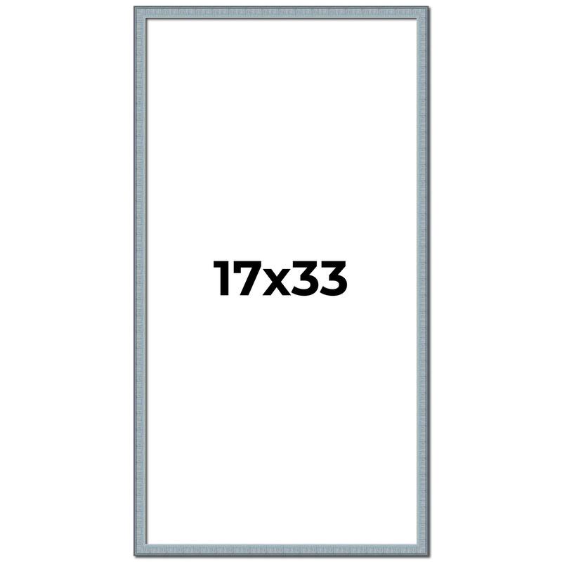17x33 Frame Rustic Sky Blue Solid Wood Picture Frame | 0.75 Inch