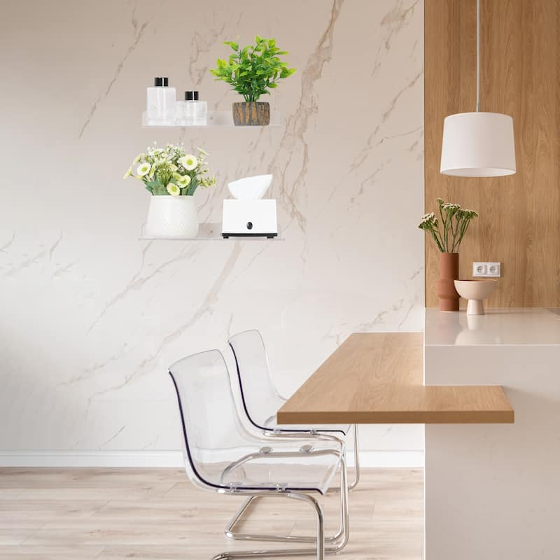 Clear Acrylic Shelves for Bathroom Bedroom Living Room and Kitchen Room Wall Display Shelf, for Wall Clear