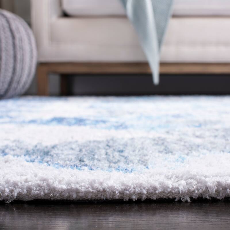 SAFAVIEH Handmade Saffron Myranda Modern & Contemporary Trellis Ivory/Blue Cotton